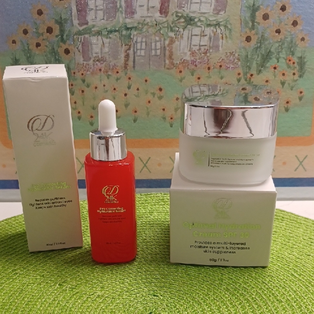 Brightening Serum and Hydration Cream Set - Red and White